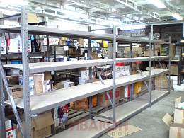 Склад сети магазинов бытовой техники "Эликон": среднегрузовые полочные стеллажи Склад сети магазинов бытовой техники "Эликон": среднегрузовые полочные стеллажи